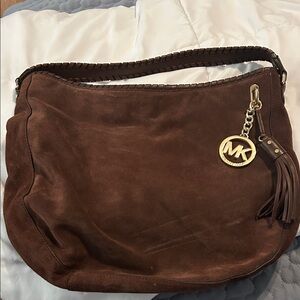 Michael Kors Chocolate Suede Hobo Bag